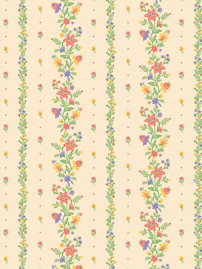 Dreamscape 100% Cotton 140 TC Floral Bedsheet Set - Colour: Beige