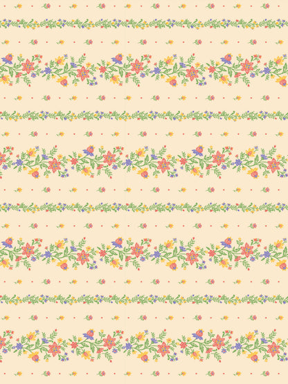 Dreamscape 100% Cotton 140 TC Floral Bedsheet Set - Colour: Beige
