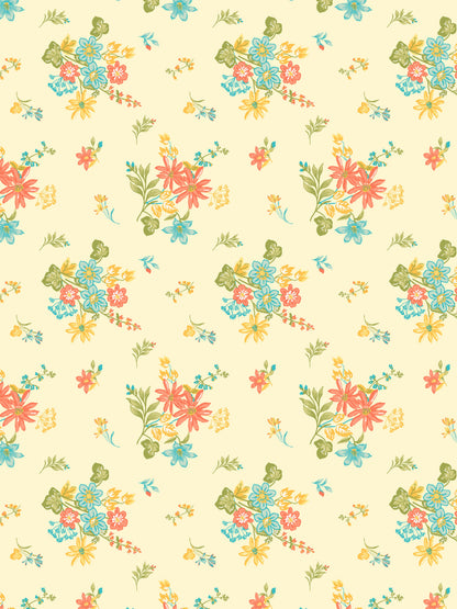 Dreamscape 100% Cotton 140 TC Floral Bedsheet Set - Colour: Cream
