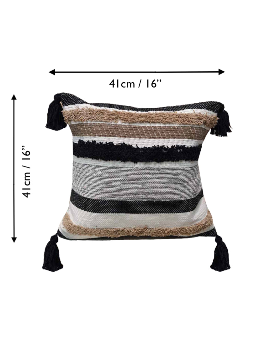 Home Ecstasy 100% Cotton Embroidered Multicoloured Cushion Cover 16"x16" (Set of 2) | 140 TC | Multi