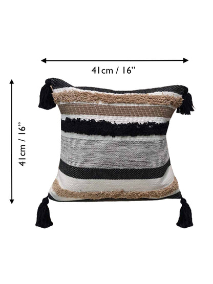 Home Ecstasy 100% Cotton Embroidered Multicoloured Cushion Cover 16"x16" (Set of 2) | 140 TC | Multi