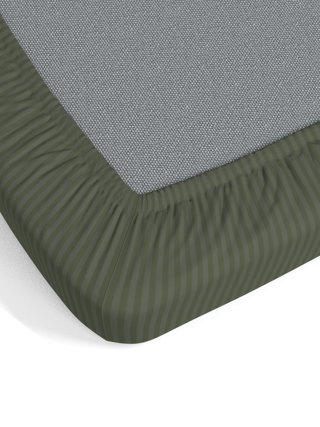 Dreamscape 100% Cotton Stripe Bedsheet Set | 300 TC | Dark Grey