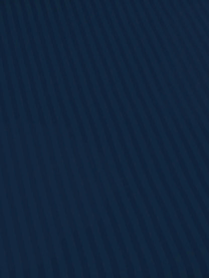 Dreamscape 100% Cotton Stripe Bedsheet Set | 300 TC | Navy Blue