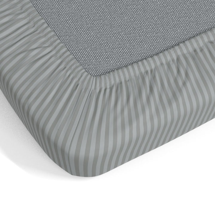 Dreamscape 100% Cotton Stripe Bedsheet Set | 300 TC | Light Grey