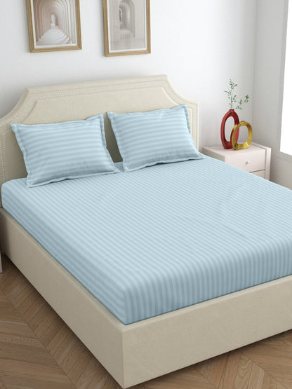 My Room 100% Cotton Bedsheet | 300 TC | Light Blue