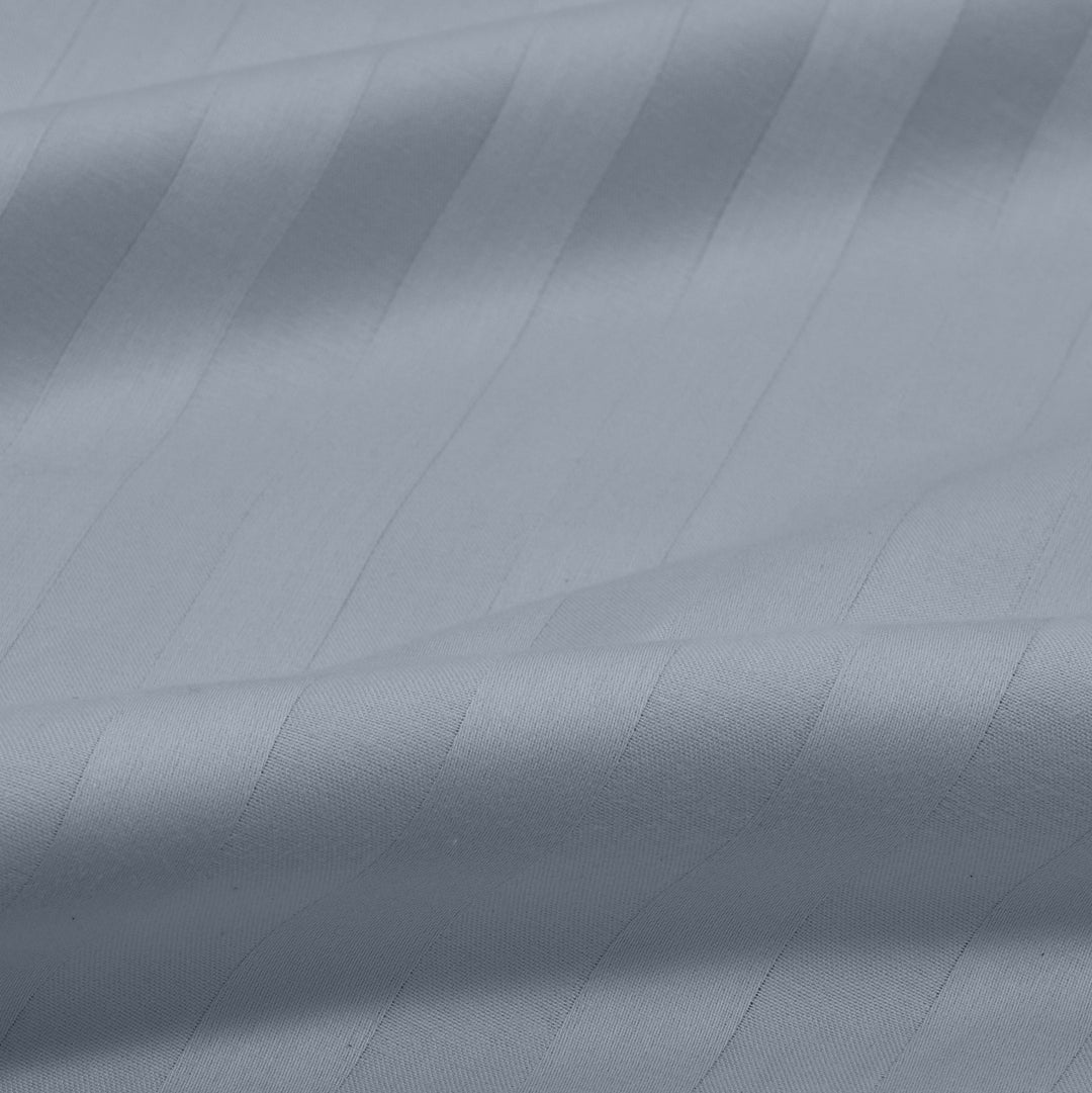 Dreamscape 100% Cotton Stripe Bedsheet Set | 300 TC | Light Grey