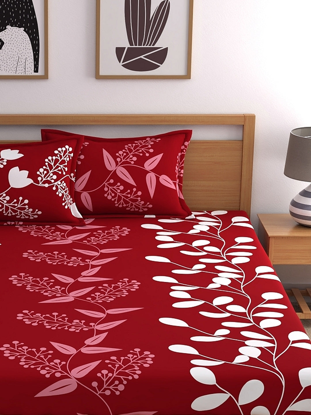 Home Ecstasy 100% Cotton Floral Bedsheet Set