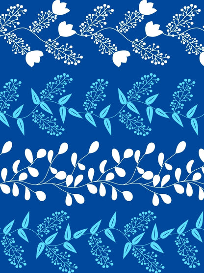 Home Ecstasy 100% Cotton Floral Bedsheet Set | 140 TC | Blue