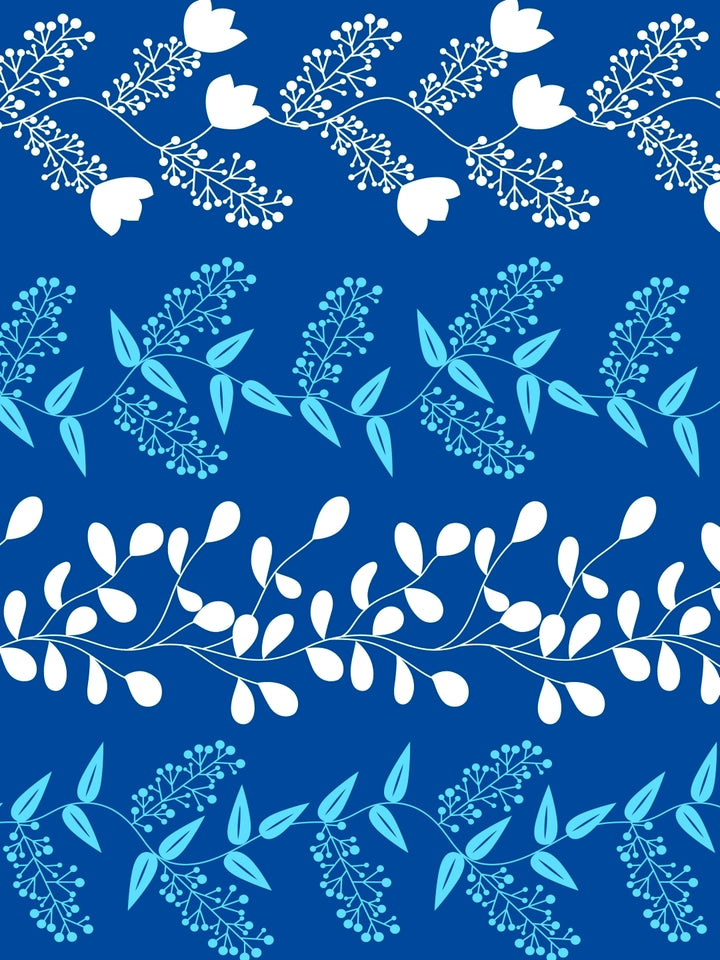 Home Ecstasy 100% Cotton Floral Bedsheet Set | 140 TC | Blue