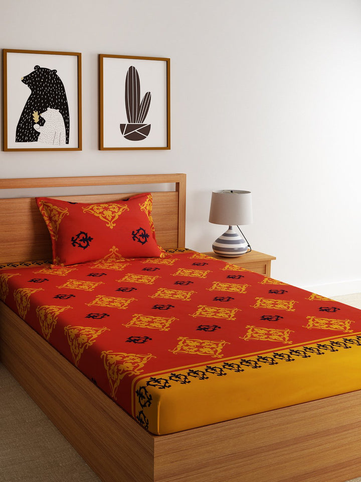 Home Ecstasy 100% Cotton Floral Bedsheet Set