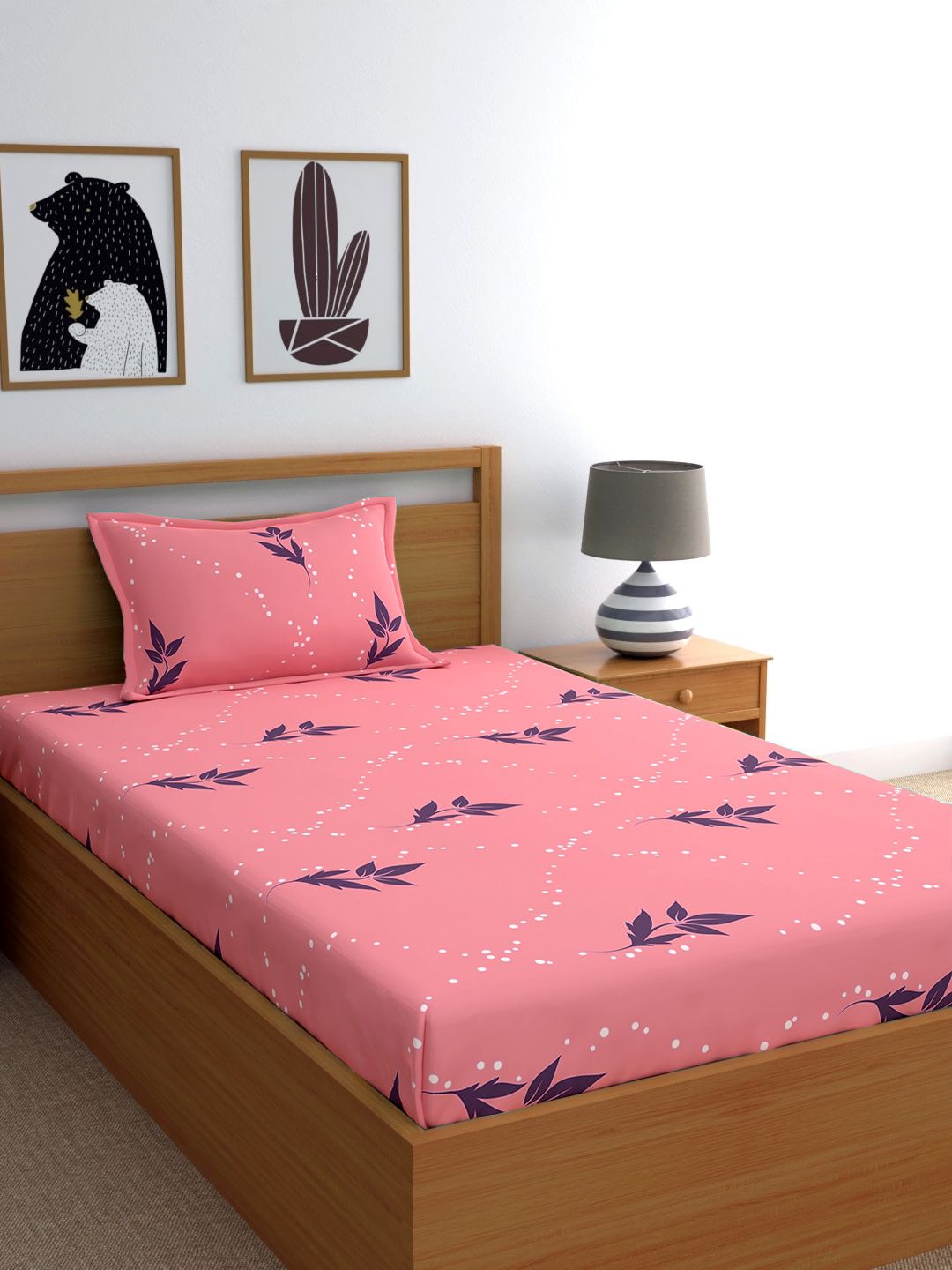 Home Ecstasy 100% Cotton Floral Bedsheet Set