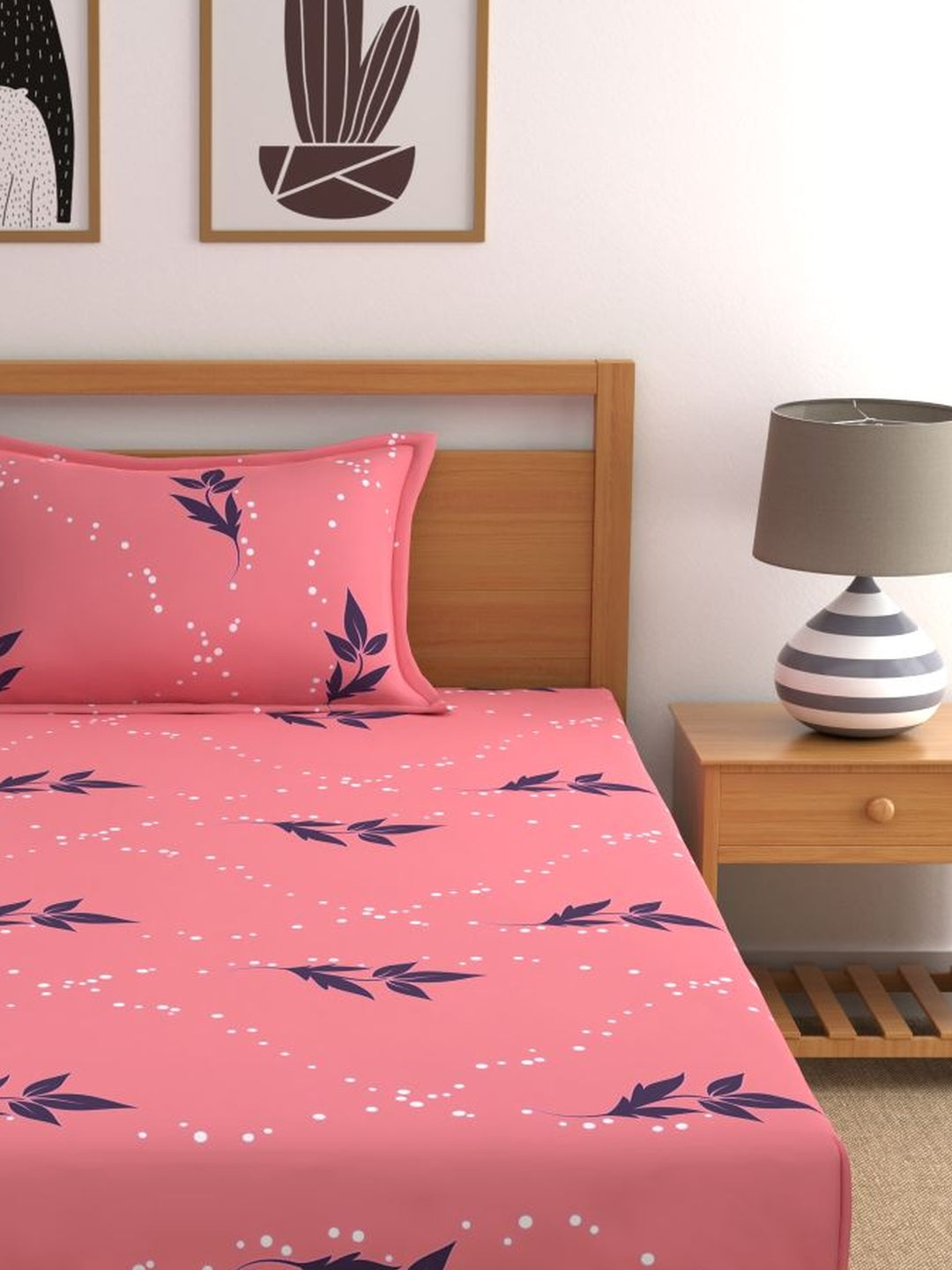 Home Ecstasy 100% Cotton Floral Bedsheet Set