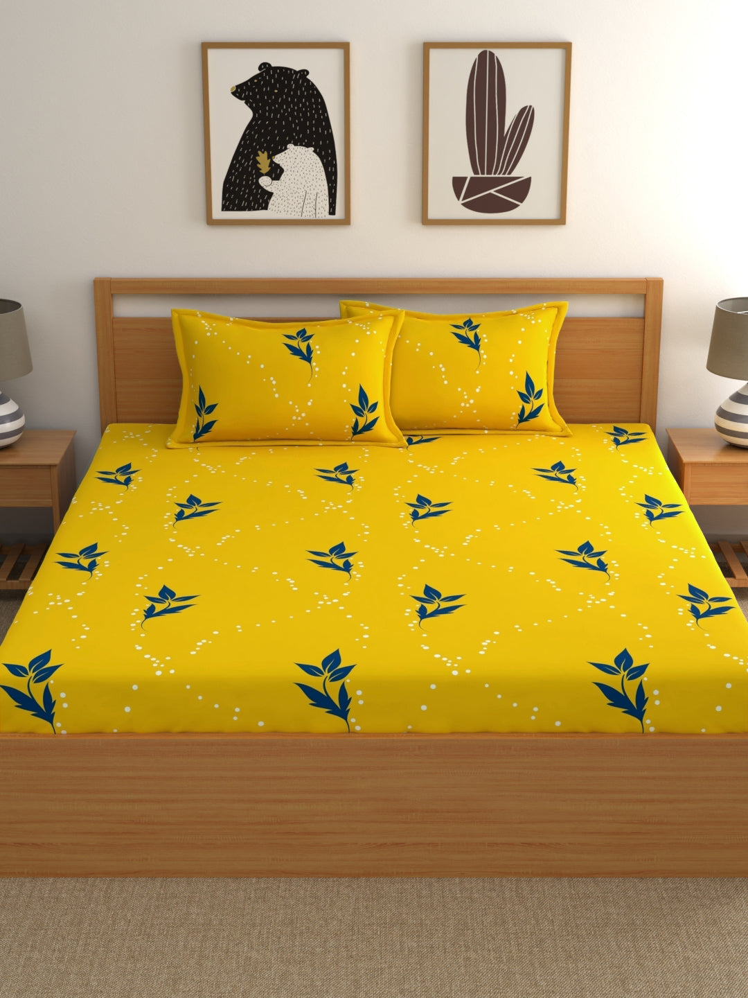 Home Ecstasy 100% Cotton Floral Bedsheet Set