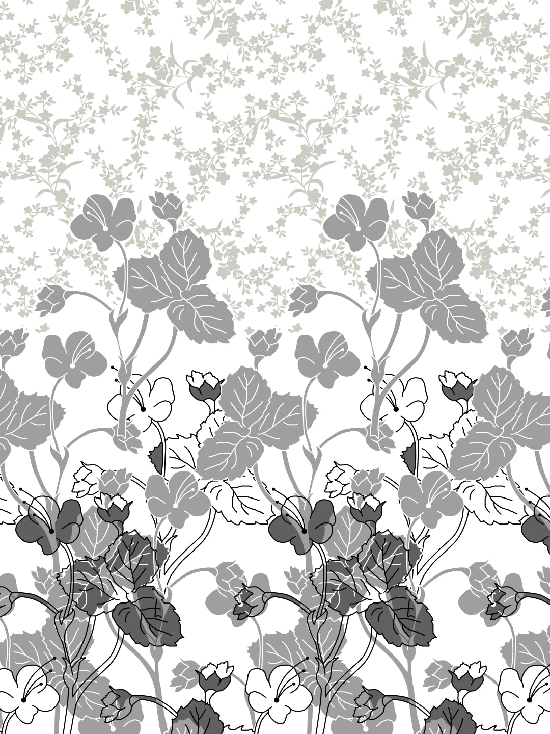 Home Ecstasy 100% Cotton Floral Bedsheet Set | 140 TC | Grey