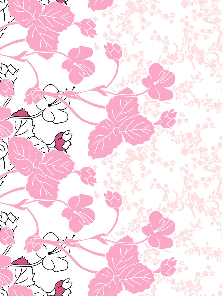 Home Ecstasy 100% Cotton Floral Bedsheet Set | 140 TC | Light Pink