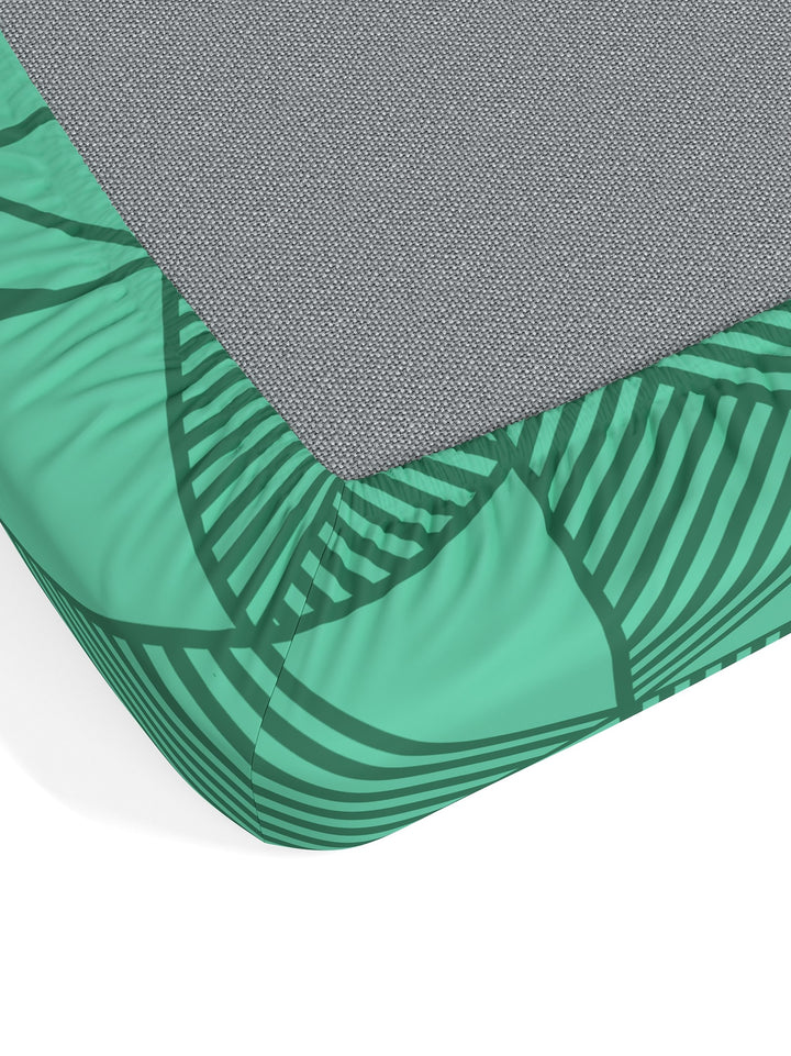 Home Ecstasy 100% Cotton Geometric Bedsheet Set | 140 TC | Green