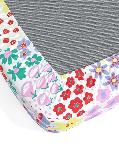 Home Ecstasy 100% Cotton Floral Bedsheet Set | 140 TC | Red