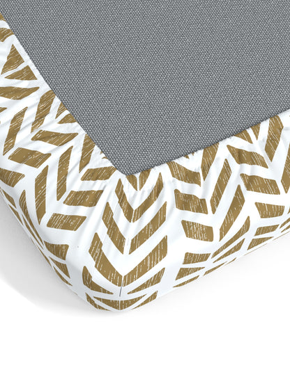 Home Ecstasy 100% Cotton Abstract Bedsheet Set | 140 TC | Brown
