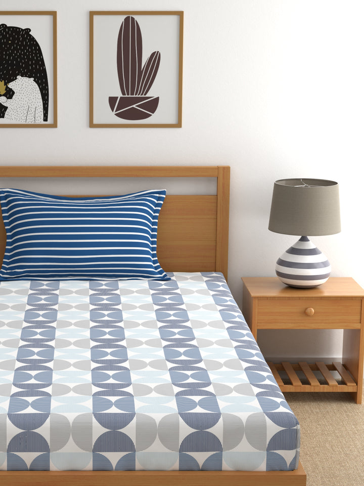 Home Ecstasy 100% 180TC Cotton Abstract Bedsheet Set
