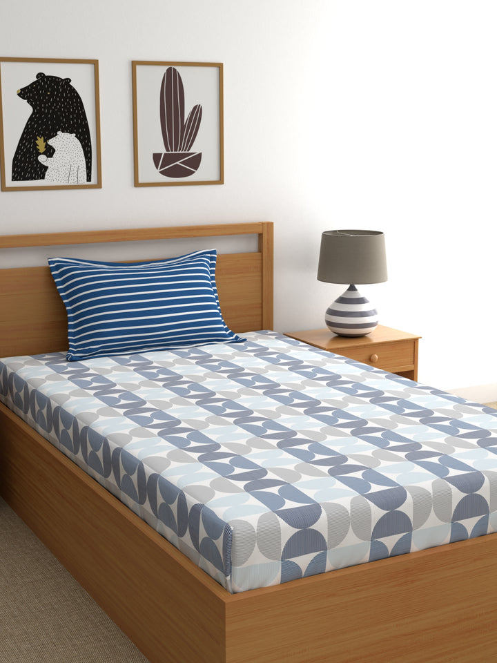 Home Ecstasy 100% 180TC Cotton Abstract Bedsheet Set