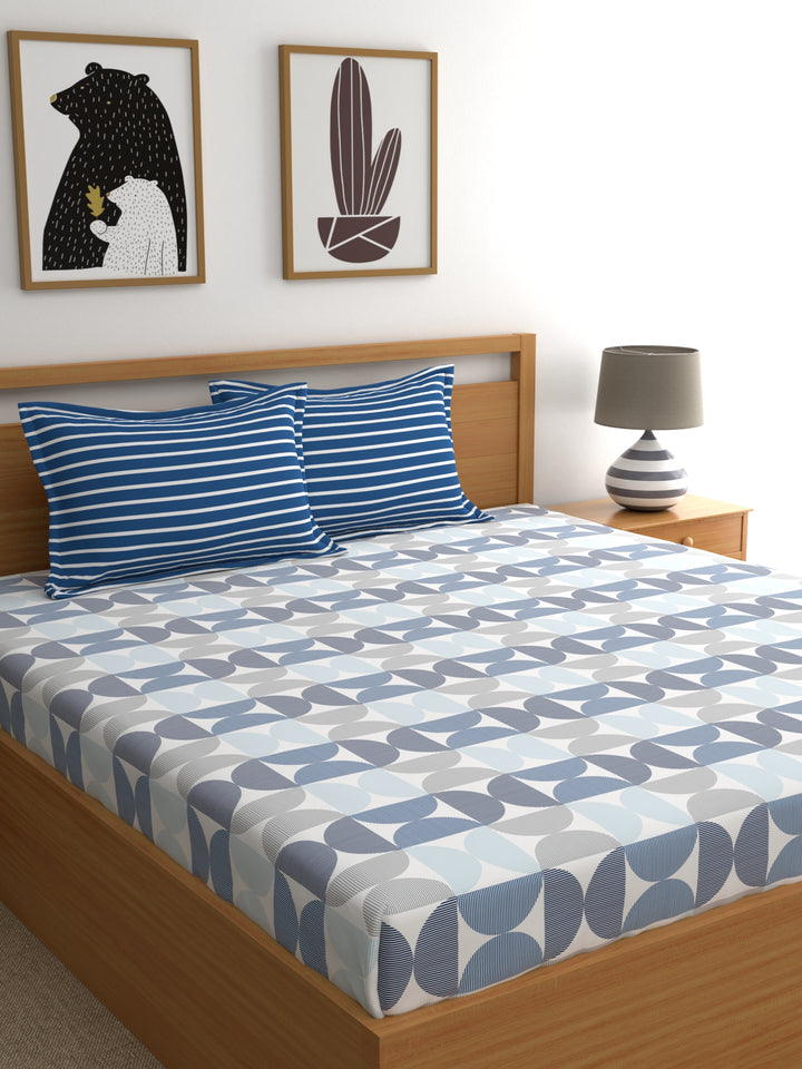 Home Ecstasy 100% 180TC Cotton Abstract Bedsheet Set