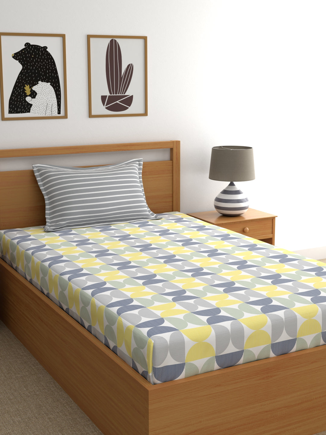 Home Ecstasy 100% 180TC Cotton Abstract Bedsheet Set