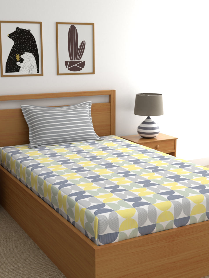 Home Ecstasy 100% 180TC Cotton Abstract Bedsheet Set