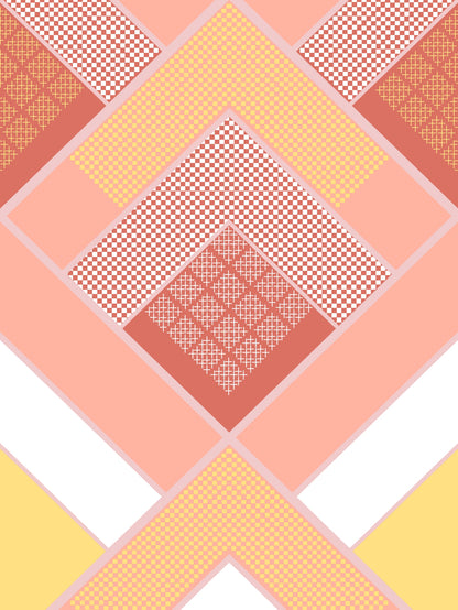 Home Ecstasy 100% Cotton Geometric Bedsheet Set | 140 TC | Peach