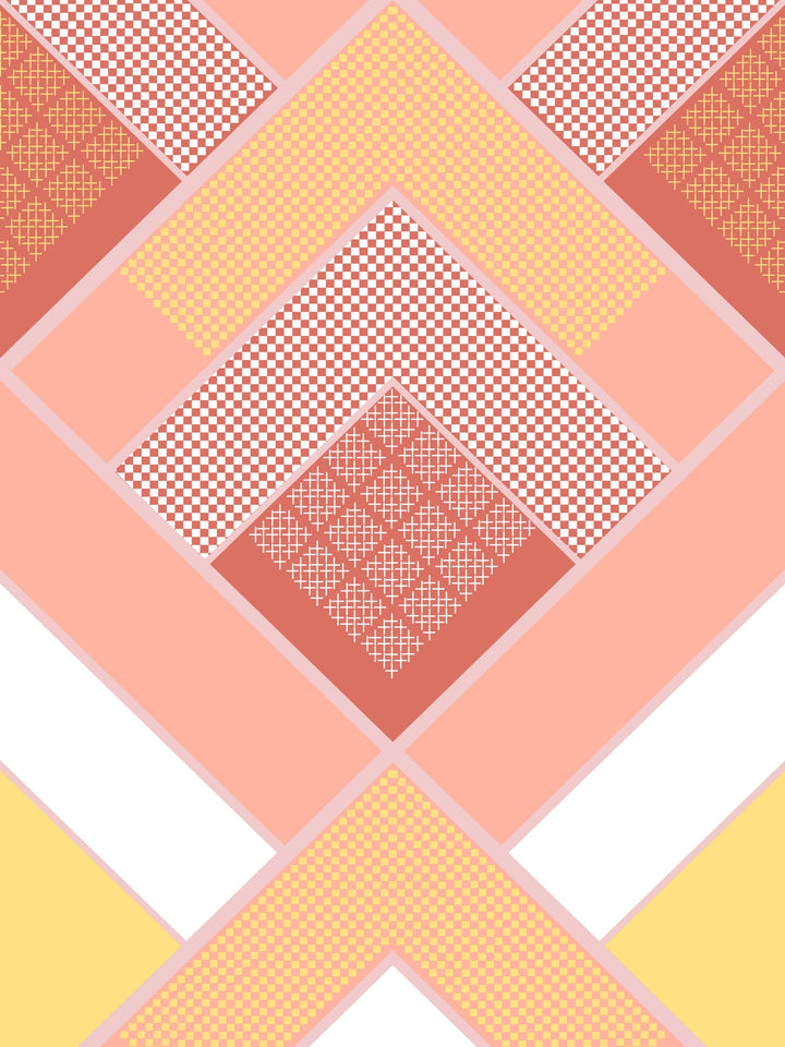 Home Ecstasy 100% Cotton Geometric Bedsheet Set | 140 TC | Peach