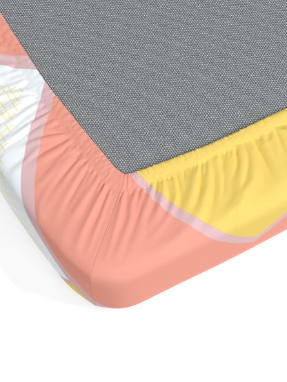 Home Ecstasy 100% Cotton Geometric Bedsheet Set | 140 TC | Peach