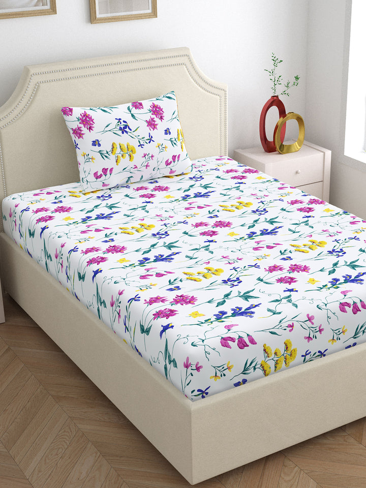 Home Ecstasy 100% Cotton 140TC Bedsheets, Floral