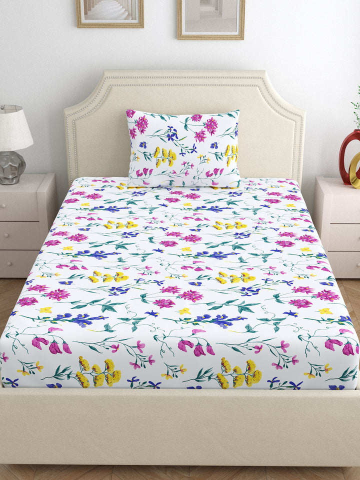 Home Ecstasy 100% Cotton 140TC Bedsheets, Floral