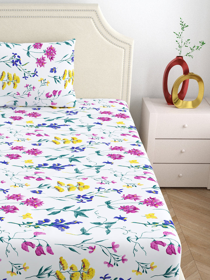 Home Ecstasy 100% Cotton 140TC Bedsheets, Floral