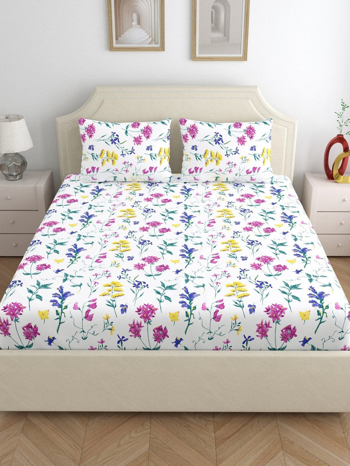 Home Ecstasy 100% Cotton 140TC Bedsheets, Floral