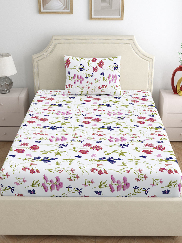 Home Ecstasy 100% Cotton 140TC Bedsheets, Floral