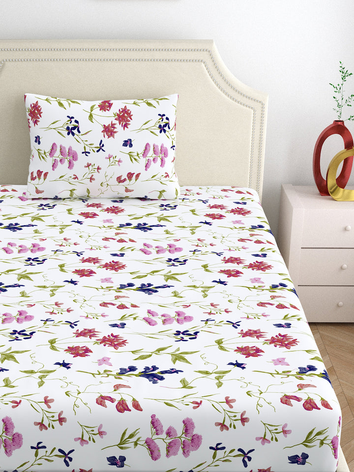 Home Ecstasy 100% Cotton 140TC Bedsheets, Floral