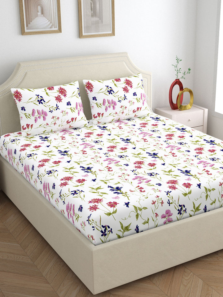 Home Ecstasy 100% Cotton 140TC Bedsheets, Floral