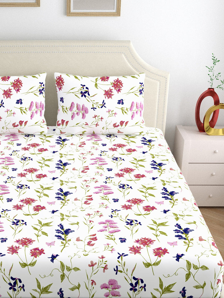 Home Ecstasy 100% Cotton 140TC Bedsheets, Floral