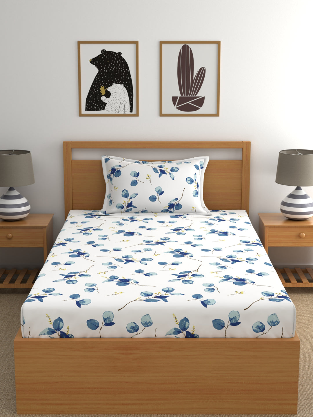 Home Ecstasy 100% Cotton Floral Bedsheet Set
