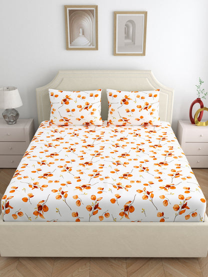 Home Ecstasy 100% Cotton Bedsheets, Premium | 140 TC | White