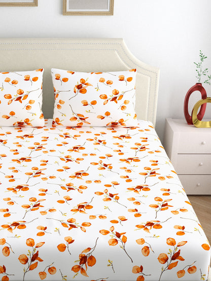 Home Ecstasy 100% Cotton Bedsheets, Premium | 140 TC | White