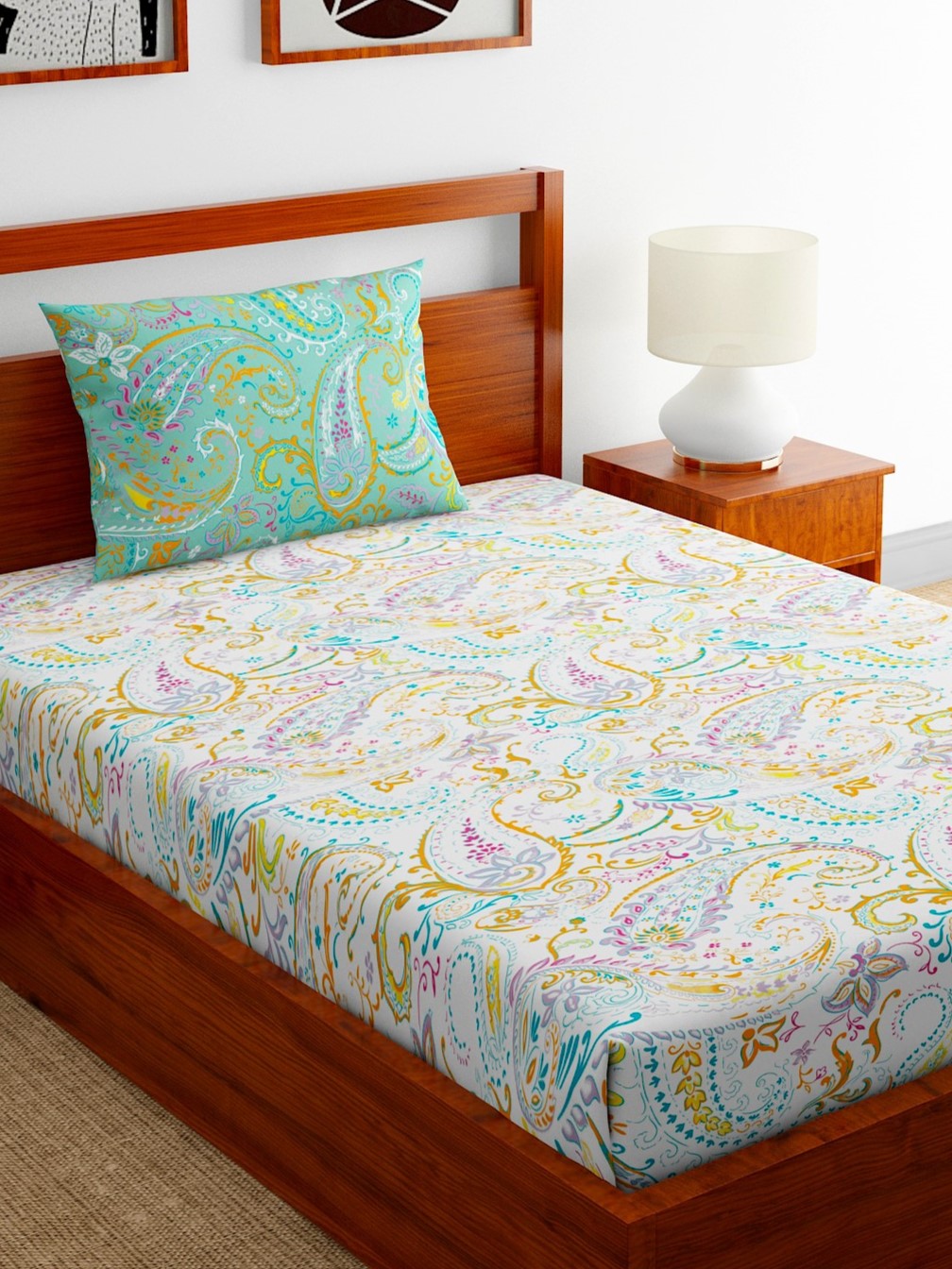 Home Ecstasy 100% Cotton Bedsheets, Premium | 140 TC | Sea Green