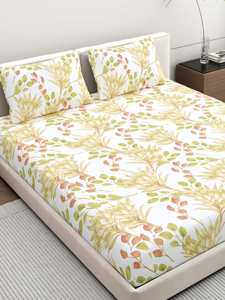 Home Ecstasy 100% Cotton Floral Bedsheet Set | 140 TC | Multicolour
