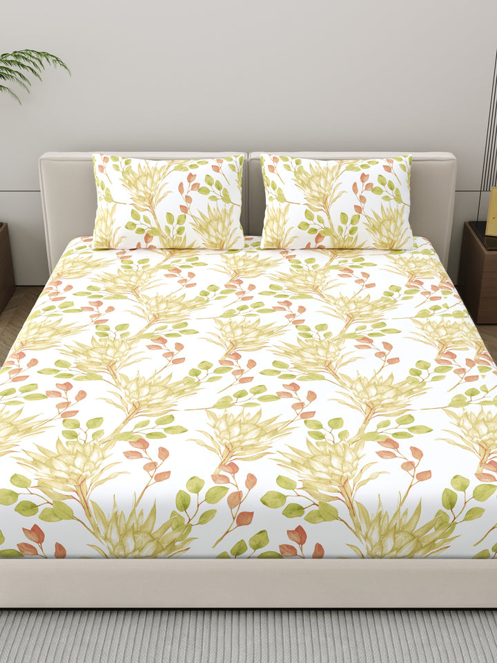 Home Ecstasy 100% Cotton Floral Bedsheet Set | 140 TC | Multicolour