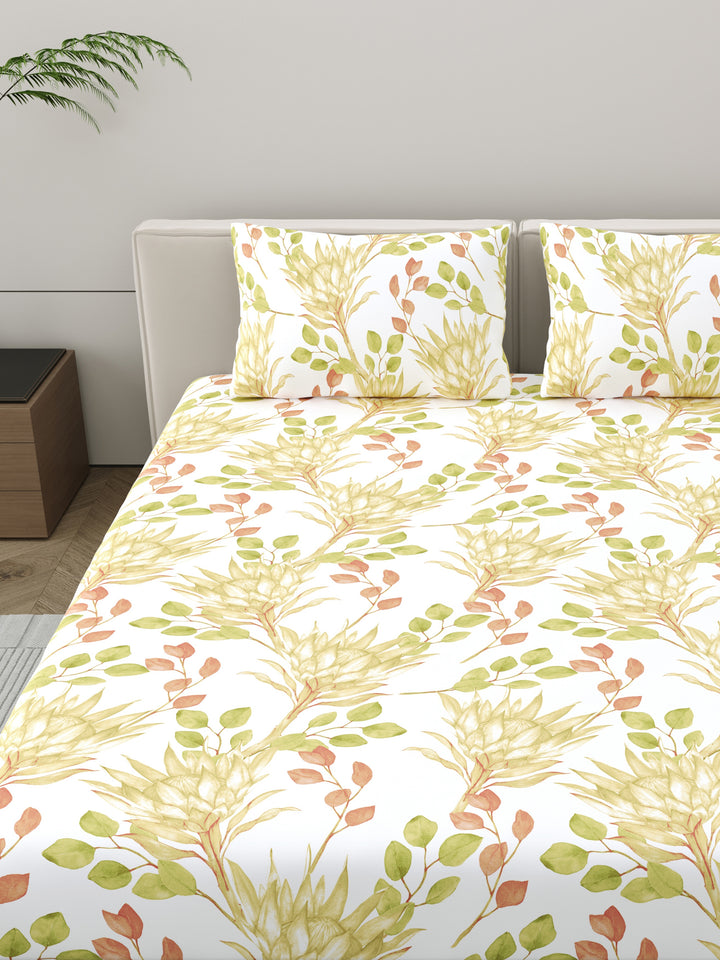 Home Ecstasy 100% Cotton Floral Bedsheet Set | 140 TC | Multicolour