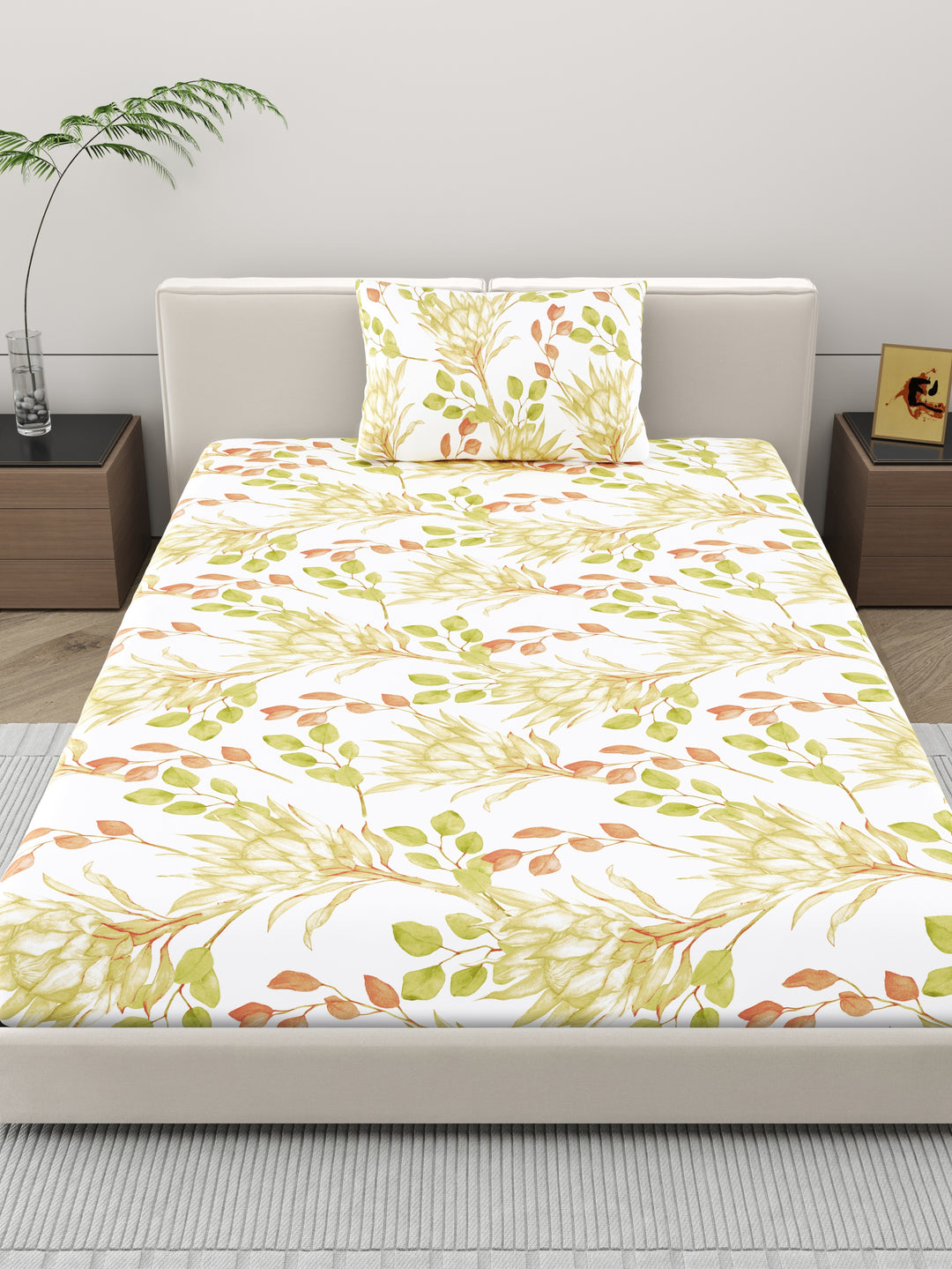 Home Ecstasy 100% Cotton Floral Bedsheet Set | 140 TC | Multicolour