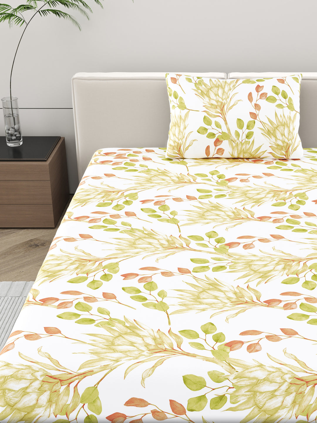 Home Ecstasy 100% Cotton Floral Bedsheet Set | 140 TC | Multicolour