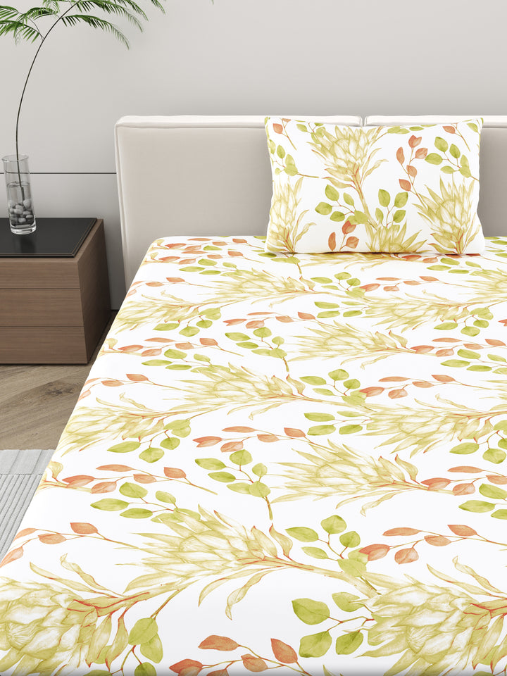 Home Ecstasy 100% Cotton Floral Bedsheet Set | 140 TC | Multicolour