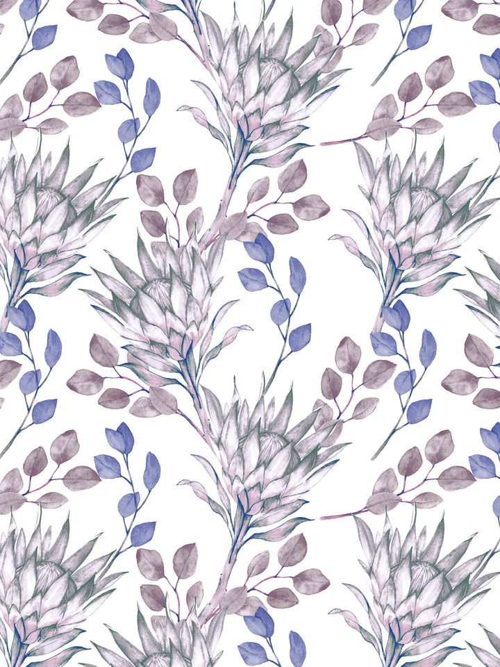 Home Ecstasy 100% Cotton Floral Bedsheet Set | 140 TC | Purple
