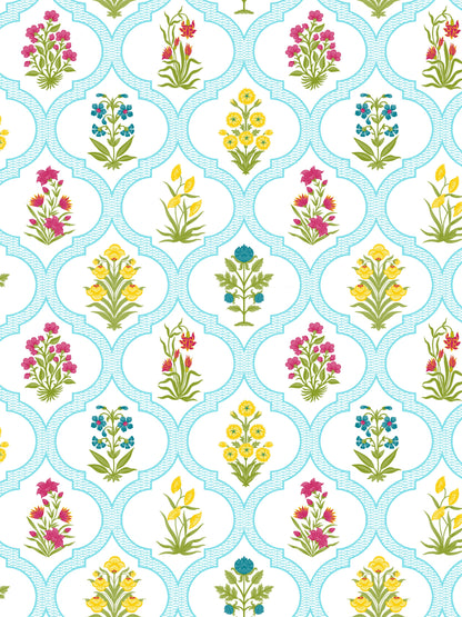Home Ecstasy 100% Cotton Floral Bedsheet Set | 140 TC | Blue